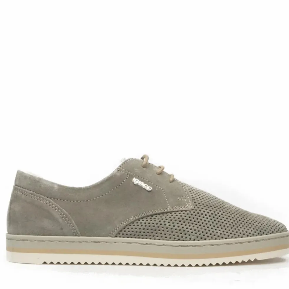 IGI&CO SCARPA SPORTIVA UOMO IN PELLE TRAFORATA CALZATA LARGA
