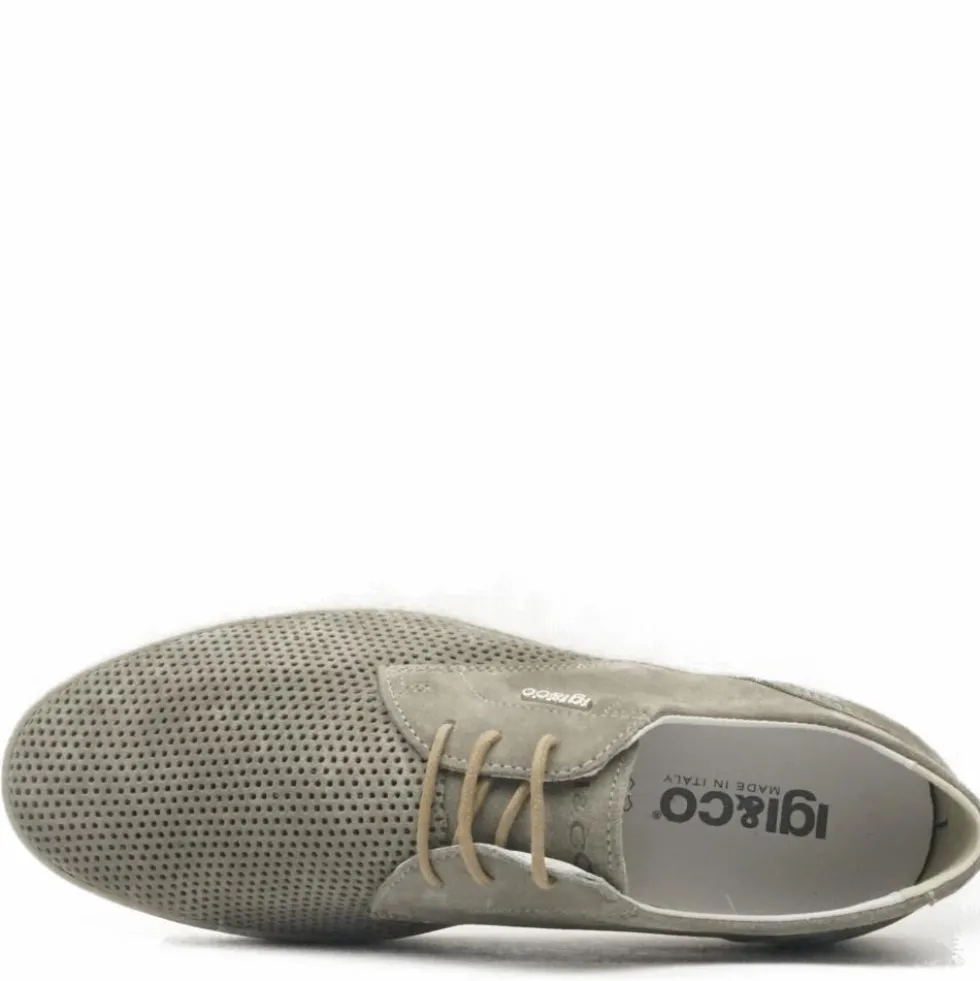IGI&CO SCARPA SPORTIVA UOMO IN PELLE TRAFORATA CALZATA LARGA