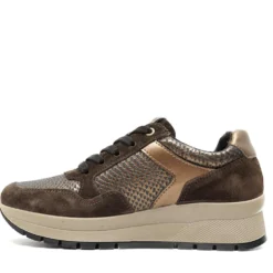 IGI&CO SNEAKERS SCAMOSCIATA CON ZEPPA DA DONNA CON ZIP EFFETTO PITONATO