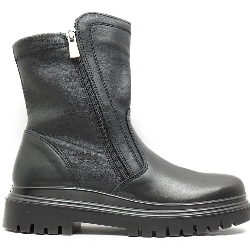 IGI&CO STIVALETTO DONNA TACCO BASSO IN NAPPA CON ZIP LATERALE