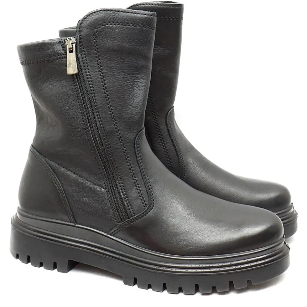 IGI&CO STIVALETTO DONNA TACCO BASSO IN NAPPA CON ZIP LATERALE