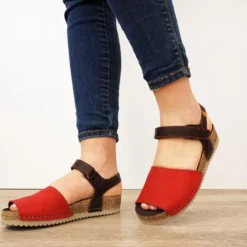 JUNGLA SANDALO DONNA MONOFASCIA CON STRAP ROSSO FERRARI