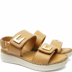 KELIDON SANDALO IN CUOIO DOPPIA FASCIA A STRAPPO