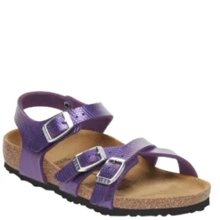 KUMBA KIDS SHINY LIZARD ACAI SANDALO BIMBA INCROCIATO