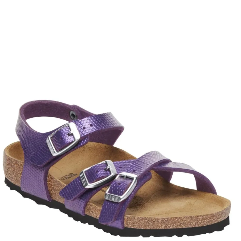 KUMBA KIDS SHINY LIZARD ACAI SANDALO BIMBA INCROCIATO