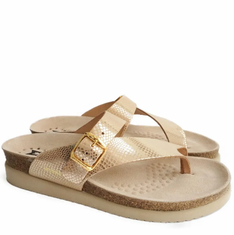 MEPHISTO HELEN CIABATTA IN PELLE STAMPA MOSAICO CON FIBBIA SABBIA