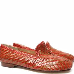 MOCASSINO FONDO CUOIO ELEGANTE VERO INTRECCIO PELLE