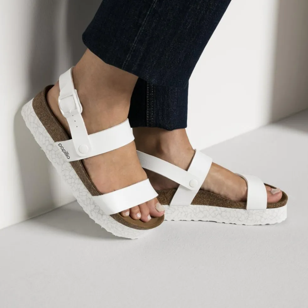 PAPILLIO SANDALI CAMERON MONOCHROME BIANCO PLATEAU