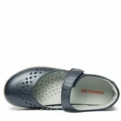 PODOLINE PISTOIA SCARPA MONO STRAP PER ALLUCE VALGO PLANTARE ESTRAIBILE PERLATO BLU
