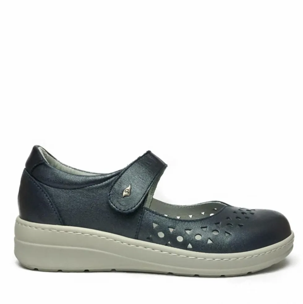 PODOLINE PISTOIA SCARPA MONO STRAP PER ALLUCE VALGO PLANTARE ESTRAIBILE PERLATO BLU