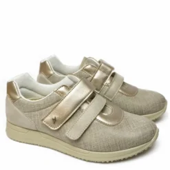 PODOLINE SALASSA SNEAKERS IN PELLE CON DOPPIO STRAPPO PLANTARE ESTRAIBILE GRIGIO SASSO