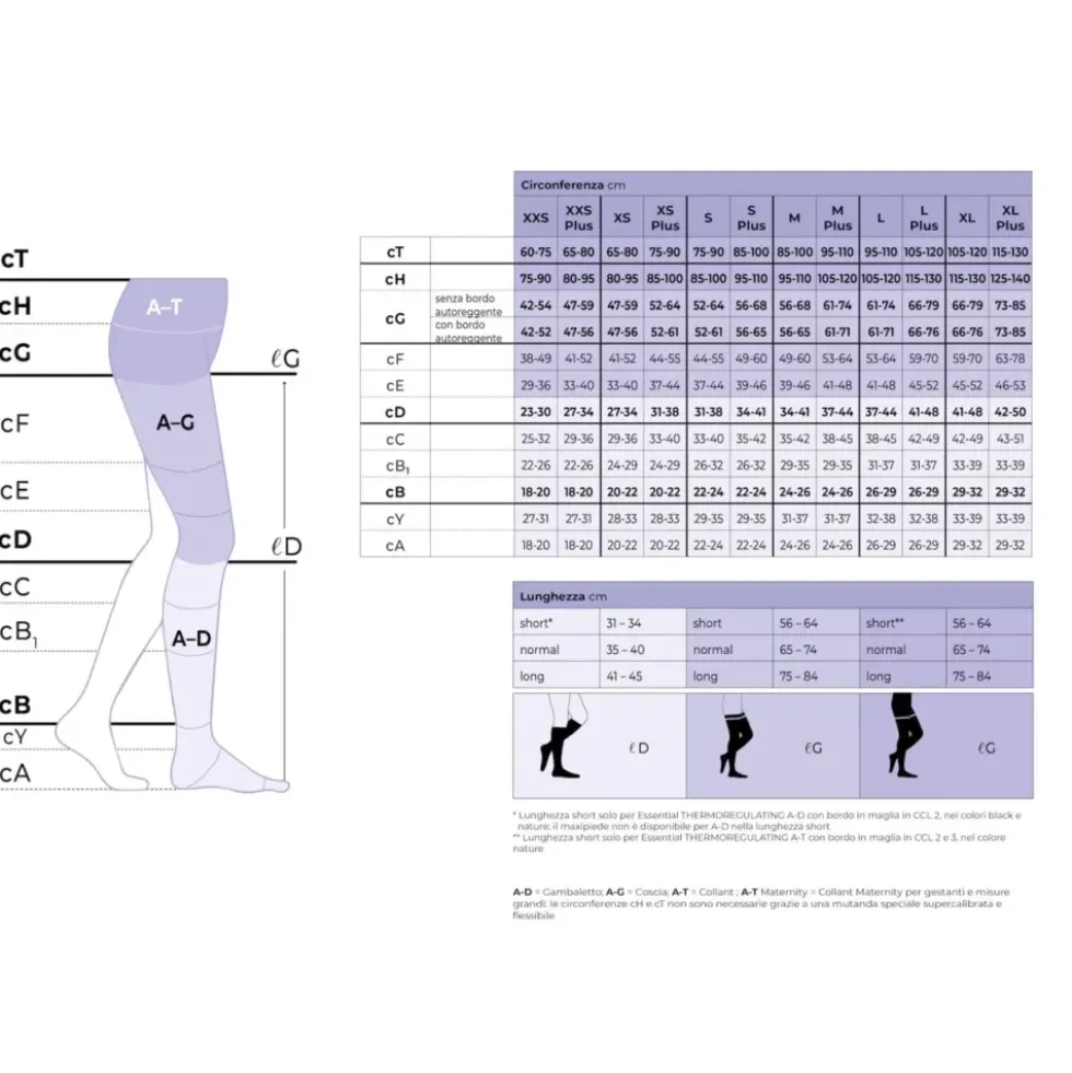 SIGVARIS CALZA AG COTTON THERMOREGULATING CLASSE 1-2-3 PUNTA APERTA/CHIUSA
