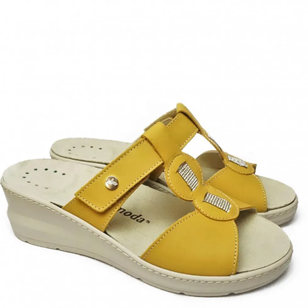 SUSIMODA CIABATTA IN PELLE CON STRAPPO E PLANTARE ESTRAIBILE BISCOTTO