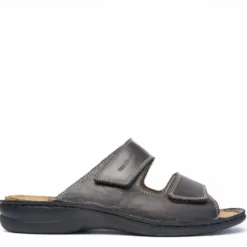 SUSIMODA CIABATTA UOMO IN PELLE CON DOPPIO STRAPPO E PLANTARE ESTRAIBILE MARRONE CAFFE