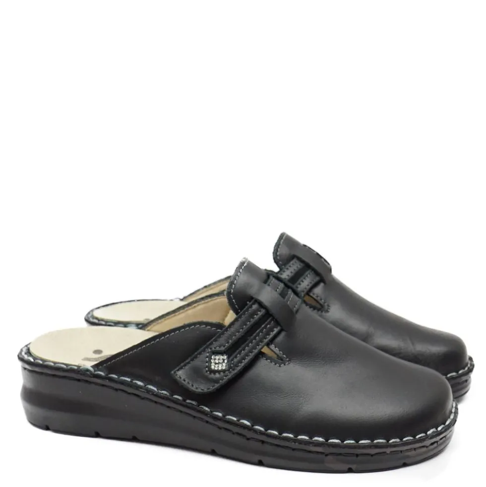 SUSIMODA CIABATTE DONNA CON CINTURINO A STRAPPO VITELLO PERLATO