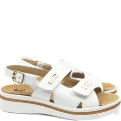 SUSIMODA SANDALO IN PELLE BIANCA CALZATA MAXI PLANATRE ESTRAIBILE