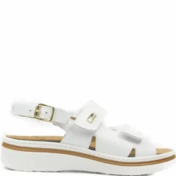 SUSIMODA SANDALO IN PELLE BIANCA CALZATA MAXI PLANATRE ESTRAIBILE