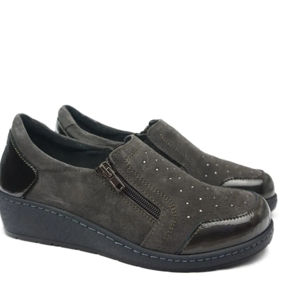 SUSIMODA SCARPETTA MOCASSINO CON CERNIERA CALZATA EXTRALARGE