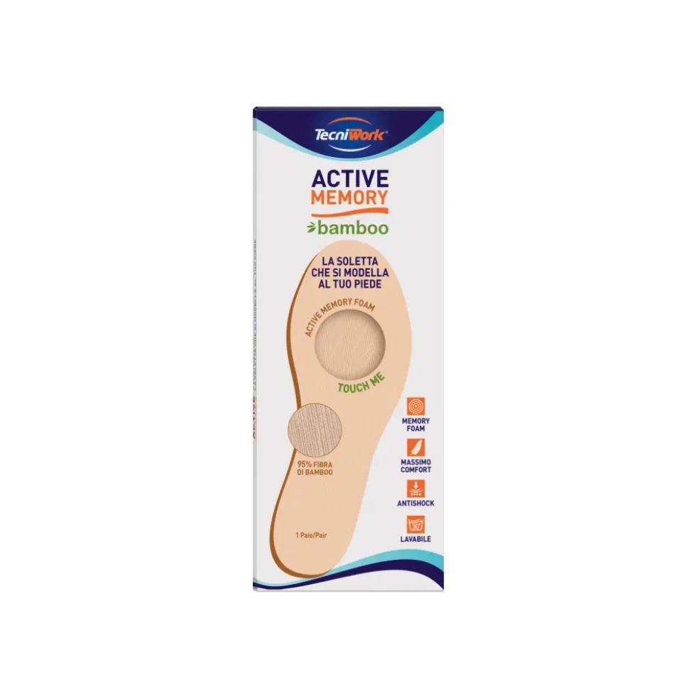 TECNIWORK ACTIVE MEMORY BAMBOO SOLETTA MODELLANTE MEMORY FOAM FIBRA DI BAMBOO