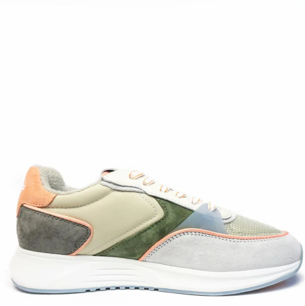 THE HOFF PILSEN SNEAKER DONNA IN PELLE E TESSUTO PLANTARE ESTRAIBILE GRIGIO BEIGE