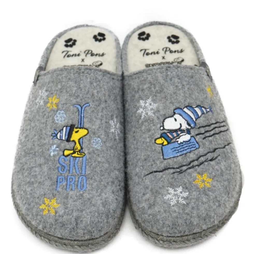 TONI PONS CIABATTINE DA CASA MORBIDE RICAMO SNOOPY