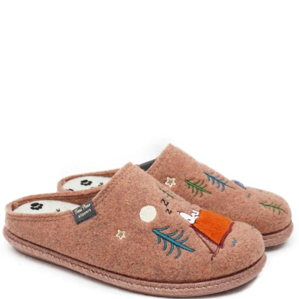 TONI PONS CIABATTINE DA CASA MORBIDE RICAMO SNOOPY