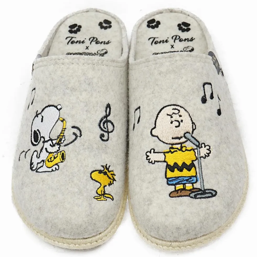 TONI PONS CIABATTINE DA CASA MORBIDE RICAMO SNOOPY