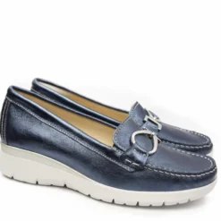 VASSANELLI MADE IN ITALY MOCASSINO NAPPA BLU PERLATO