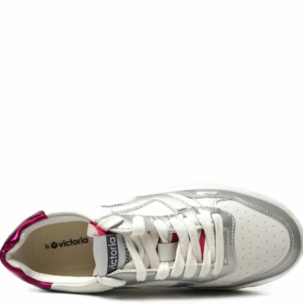 VICTORIA SNEAKERS IN PELLE CON FORI TRASPIRANTI E DECORAZIONI LUCIDE