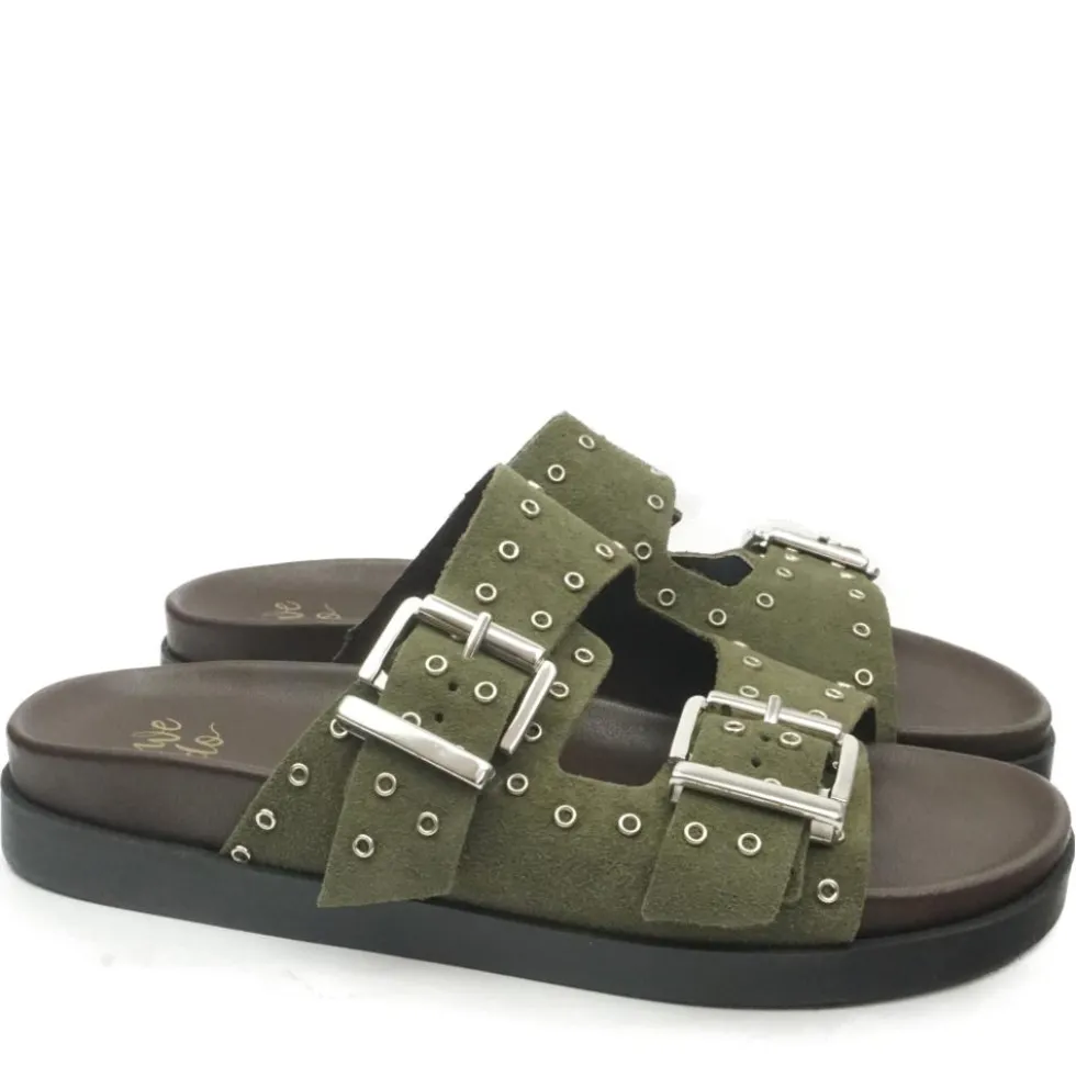 WE DO CIABATTE TOTAL LEATHER BORCHIE + CAMOSCIO